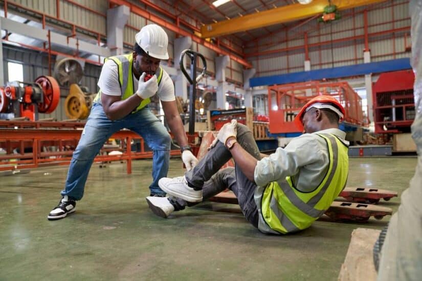 Estadísticas Sobre la Prevención de Accidentes de Construcción en Nueva York/NYS Photo of injured man on construction site